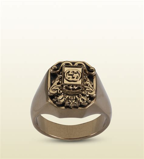 mens gucci ring gold|pre own Gucci men ring.